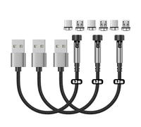 N. NETDOT Gen12 Cable Magnético, Carga Rápida y Transferencia de Datos para Teléfonos Inteligentes Micro-USB & USB-C (0.3m/3 Pack Negro)