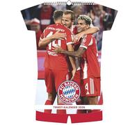 N Neumann - FC Bayern München 2026 - Trikotkalender 34x42 cm mit 12 Monatsblättern, 2-sprachigem Kalendarium & Spiralbindung, origineller ... in Trikotform für Fans: Trikot-Kalender 2026