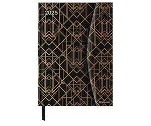 N NEUMANNVERLAGE - Art Deco 2025 Diary, 16 x 22 cm, calendario de bolsillo con cierre magnético y marcapáginas, bolsillo para tarjetas de visita, calendario anual y ... calendario internacional: