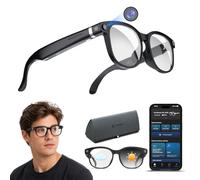 N newline Gafas Inteligentes con Cámara 8MP, Vídeo HD 1080P con EIS, Audio Open-Ear Bluetooth, Asistente IA con Traducción en Tiempo Real, Reconocimiento de Objetos, Lentes Fotocromáticas