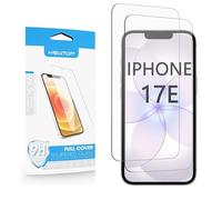 N NEWTOP 2 protectores de pantalla compatibles con Apple iPhone 17E (6,1"), GLASS FILM 0,3 mm 9H vidrio templado protector pantalla anti golpes arañazos protección protectora película externa monitor