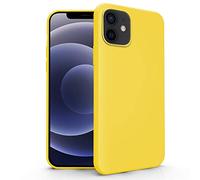 N NEWTOP Carcasa compatible para Apple iPhone 12-12 Pro, funda TPU Soft Gel Silicona Ultra Slim Flexible Case Trasera Protectora (Amarillo)