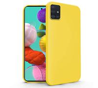N NEWTOP Carcasa compatible para Samsung Galaxy A51 4G, funda de TPU suave gel silicona ultra fina y flexible, carcasa trasera protectora (amarilla)