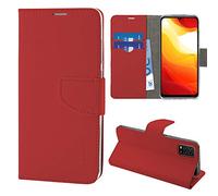 N Newtop - Funda compatible para Xiaomi Mi 10 Lite 5G, HQ Lateral Funda Libro Flip Cierre Magnético Billetera Simil Piel Stand (Rossa)
