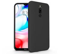N NEWTOP Funda compatible para Xiaomi Redmi 8/8A, funda TPU Soft Gel Silicona Ultra Slim Slim Flexible Case Trasera Protectora (Negro)