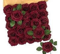 N&T NIETING 25 Piezas Flores Rosas Artificiales Espuma Rosa Falsa con Tallos para Manualidades, Ramos de Novia, centros de Mesa, Despedidas de Soltera y Decoración del Hogar