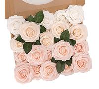 N&T NIETING 25 Piezas Flores Rosas Artificiales Espuma Rosa Falsa con Tallos para Manualidades, Ramos de Novia, centros de Mesa, Despedidas de Soltera y Decoración del Hogar