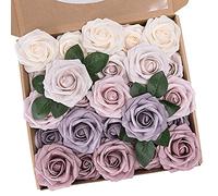 N&T NIETING 25 Piezas Flores Rosas Artificiales Espuma Rosa Falsa con Tallos para Manualidades, Ramos de Novia, centros de Mesa, Despedidas de Soltera y Decoración del Hogar