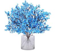 N&T NIETING Flores artificiales, 12 unidades de gypsophila, flores artificiales para manualidades, bodas, fiestas, mesas, arreglos florales, jardín, fiestas, decoración del hogar (azul)