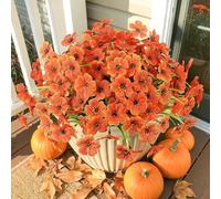 N&T NIETING Flores artificiales, 6 paquetes de flores de otoño, flores artificiales como ramo de otoño real, resistente a los rayos UV, flores de imitación resistentes a la intemperie, decoración para