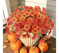 N&T NIETING Flores artificiales de otoño, 6 paquetes de flores artificiales para otoño, plantas de balcón, resistentes a los rayos UV, ramas de otoño, decoración de otoño para interior, exterior