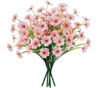 N&T NIETING Flores artificiales para balcón, 6 racimos de plantas de balcón, resistentes a los rayos UV, resistentes a la intemperie, decoración para el hogar, jardín, balcón, interior, exterior (rosa