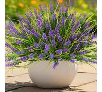 N&T NIETING Planta artificial para exteriores, 6 unidades de plantas artificiales con flores, plantas de plástico resistentes a los rayos UV, para exteriores, balcón, jardín, decoración de escritorio,