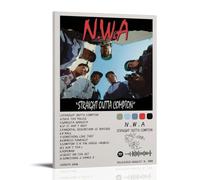 N.W.A Straight Outta Compton - Póster artístico de pintura en lienzo para decoración de pared, hogar, dormitorio, estética, pintor, sala de estar, decoración de pared, estilo marco, 40 x 60 cm