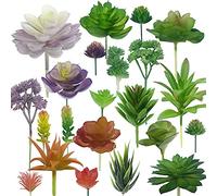 N| Woohome 34 Pz Artificiales Plantas Suculentas, 24 Pz Multicolor Suculentas Falsas Surtidas de Plantas Suculentas Artificiales y 10 Pz Simulación Ladybug para el Hogar Decoración Interior