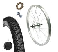 Nº1 rueda/llanta trasera de 20 x 1,75 cm + piñón de 16 dientes + neumático + cámara de aire | Para bicicleta Graziella Epoca MTB