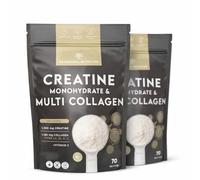 N2 Natural Nutrition. Creatina Monohidratada + Multi Colágeno Hidrolizado con Vitamina C en polvo (140 Dosis) 3000mg Creatina + Colágeno I,II,III,V y X. Sin Sabor. 2 Unidades