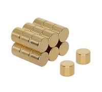 N35 Magnet de Neodimio Para Artes, Manualidades, Fabricación de Modelos, Bricolaje, Pasatiempos, Ciencia, Oficina Y Hogar - 5mm de Diámetro x 4mm de Espesor - 0.66kg - Chapado en Oro - Paquete de 20