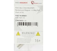 N35 Magnet de Neodimio Para Artes, Manualidades, Fabricación de Modelos, Bricolaje, Pasatiempos, Ciencia, Oficina Y Hogar - 4mm de Diámetro x 2mm de Espesor - 0.38kg - Paquete de 50