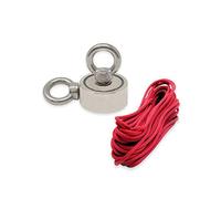 N42 Magnet de Bote de Neodimio Con 2X M8 M8 Para Pesca Por Imán, Recuperación Y Búsqueda de Tesoros - 48mm de Diámetro x 18mm - 80kg