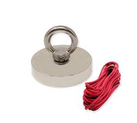 N42 Magnet de Bote de Neodimio Con Cebolio M10 Y Una Cuerda de 10 M Para Pesca Por Imán, Recuperación Y Caza de Tesoros - 75mm de Diámetro x 15mm - 200kg