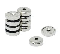 N42 Magnet de Bote de Neodimio Para Artes, Manualidades, Fabricacion de Modelos, Bricolaje, Pasatiempos, Oficina Y Hogar - 20mm de Diametro x 7mm de Espesor x 4mm C/Fregadero - 13.2kg Pull
