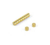 N42 Magnet de Neodimio Chapado en Oro Para Terapia Magnética Y Alivio Del Dolor - 3mm Dia x 2mm de Espesor - Paquete de 10