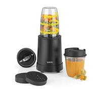 N8WERK Batidora de pie Nutrition Midnight Edition | Batidos y cócteles | Ice Crush | Cuchillas de acero inoxidable | Recipiente mezclador de 700, 350 ml con tapa para llevar [22.000 rpm 800 Watt]