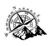 NA 1st-Class-Designs Compass - Pegatina para parachoques (50 x 60 cm, diámetro de 2 unidades), diseño de brújula