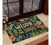 NA Felpudo Entrada casa Felpudo de Bienvenida a la Jungla, Varios Animales de la Selva Tropical, Plantas, nuevos Regalos para la casa Decoracion Hogar Regalos