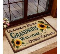 NA Felpudo Entrada casa felpudos Originales Alfombra Los Nietos de la casa de la Abuela Dan la Bienvenida a Otros felpudos de Girasol tolerados Regalos Decoracion Hogar