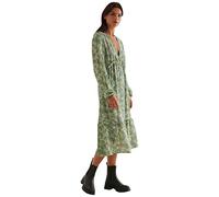 NA-KD Balloon Sleeve Midi Frill Dress Vestido Informal, Flor Verde, 36 para Mujer