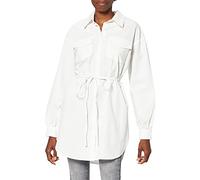 NA-KD Mujer Oversized Belted Shirt, white, EU 38