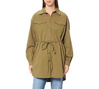 NA-KD Oversized Belted Shirt Camisa, Verde, 40 para Mujer