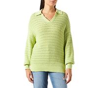NA-KD V-Neck Oversized Knitted Sweater Suter Pulver, Lima Amarilla, L para Mujer