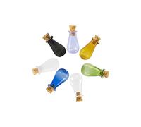 NA Mini - botella de color de vidrio, botella de gota de agua, botella pequeña, botella pequeña, mini - adorable mezcla de corcho 7 colores