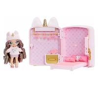 Na! Na! Na! Surprise 3-in-1 Backpack Bedroom Unicornio con Muñeca de Moda - Britney Sparkles - Mochila Rosa, Armario con Almohadas y Manta - para Niños de +4 Años