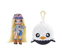 Na! Na! Na! Surprise Glam Serie 2 - Erika FEATHERTON - Muñeca Inspirada en un Aguila con Pelo Rubio y Monedero con Clip en Forma de Animal - para coleccionar - Edad: 5+ años