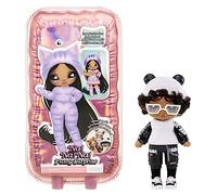 Na! Na! Na! Surprise Fuzzy Serie 1 - Peter Panda - Muñeca de moda articulable 18 cm - Inspirada en una vaca, cuerpo flocado, gorro, gafas, traje y zapatos - Juguete para niños y niñas de 4+ años