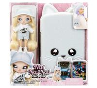 Na! Na! Na! Surprise Mini Mochila Serie 2 - Khloe Kitty - Muñeca de Moda Gatita Blanco - para Niños Mayores de 4 Años