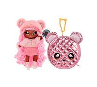 Na! Na! Na! Surprise- Na Na Na Surprise Moda 2 en 1 Metálico Serie Glam-Coleccionable-Muñeca con Pelo Bolso Rosa en Forma de Osito-Cali Grizzly, Color (MGA Entertainment 575351C3)