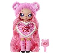 Na! Na! Na! Surprise Serie Sweetest Heart- Gisele GOODHEART - Muñeca de Peluche Rosa con Pelo Rosa, Vestido en Forma de corazón y Cepillo - para coleccionar - Regalo para niños a Partir de 5 años