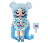Na! Na! Na! Surprise Serie Sweetest Heart- LILY SARANG - Muñeca de peluche azul con pelo azul claro, vestido en forma de corazón y cepillo - Para coleccionar - regalo para niños a partir de 5 años