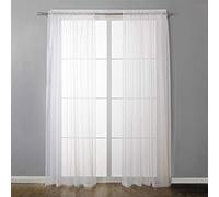 NA THETHO 2 pcs Cortinas Salon Translucidas de 140x241cm Visillos Dormitorio Blanco Visillos para Ventanas Cortinas Comedor