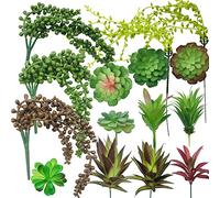 NA Woohome 15 Pz Plantas Suculentas Artificiales, Mezclado Suculentas Artificiales Plantas Decorativas Artificiales Plantas Suculentas para Hogar, Jardín, Interior