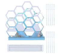 NA Woohome Moldes de Resina de Silicona Molde de Soporte de Exhibición Hexágono Résine en Silicone Molde de Estante de Resina de Joyería Moldes Silicona de Resina para Pendiente, Collar, Anillo