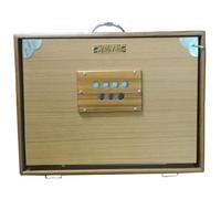 NAAD MUSIC - Caja shruti profesional, original de Calcuta, XL, probada, respiración sonora extralarga 13 paradas, do-do, 440Hz, madera de teca, incluye instrucciones (idioma español no garantizado)