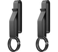 Naapesi 2 Piezas Llavero Clip Cinturon, Llaveros Táctico y 4pcs Acero Inoxidable, Mosquetón Clip,Llavero con Cinturón de Liberación Rápida para Policías Cuerpos de Bomberos Hombres (Negro)