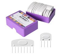 Naapesi 20 Piezas Bloques de Punto, 2 Tamaños Juego de Bloqueadores de Punto, Agujas Tensoras de Acero Inoxidable, Agujas de Peine para Tensar Fáciles de Usar, para Prendas de Punto (Blanco)