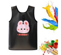 Naapesi Delantal Sin Mangas para Niños, Ajustable Delantal Pintura Niño, Impermeable Resistente al Aceite Delantal Infantil Bata para Pintar,Cocinar,Hornear,Jardín,Cocina (conejo)